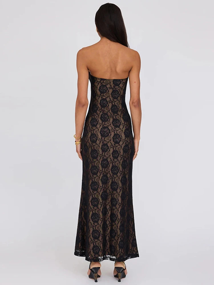 Hollow Out Backless Lace Party Dress for Women - Image 5
