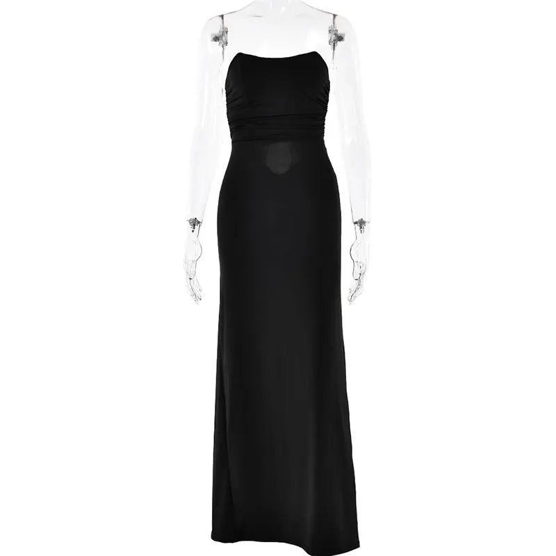 Strapless Lace-Up Maxi Dress for Women - Summer Party Outfit - Image 13