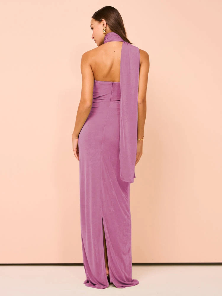 Elegant Halter Backless Maxi Dress for Women - Sleeveless Party Wear - Image 36