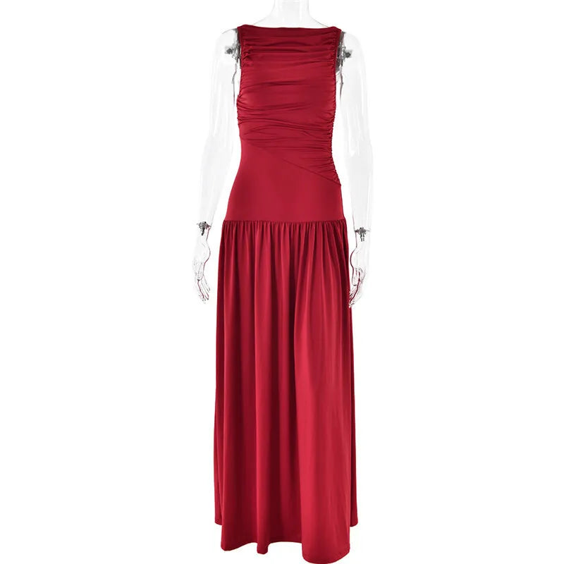 Elegant Sleeveless Maxi Dress for Women – Stylish Ruched Gown - Image 11