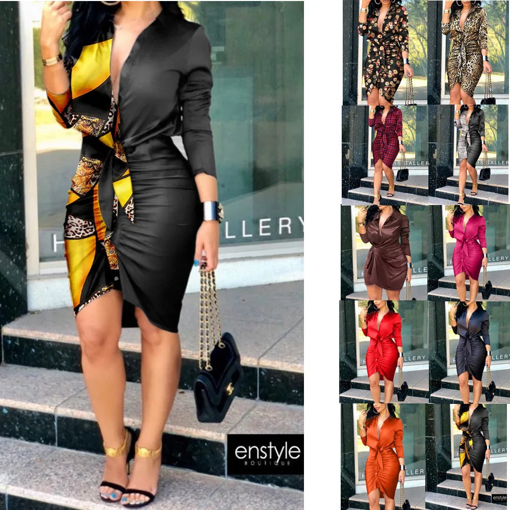 Elegant Deep V-Neck Bodycon Mini Dress for Women - Image 8