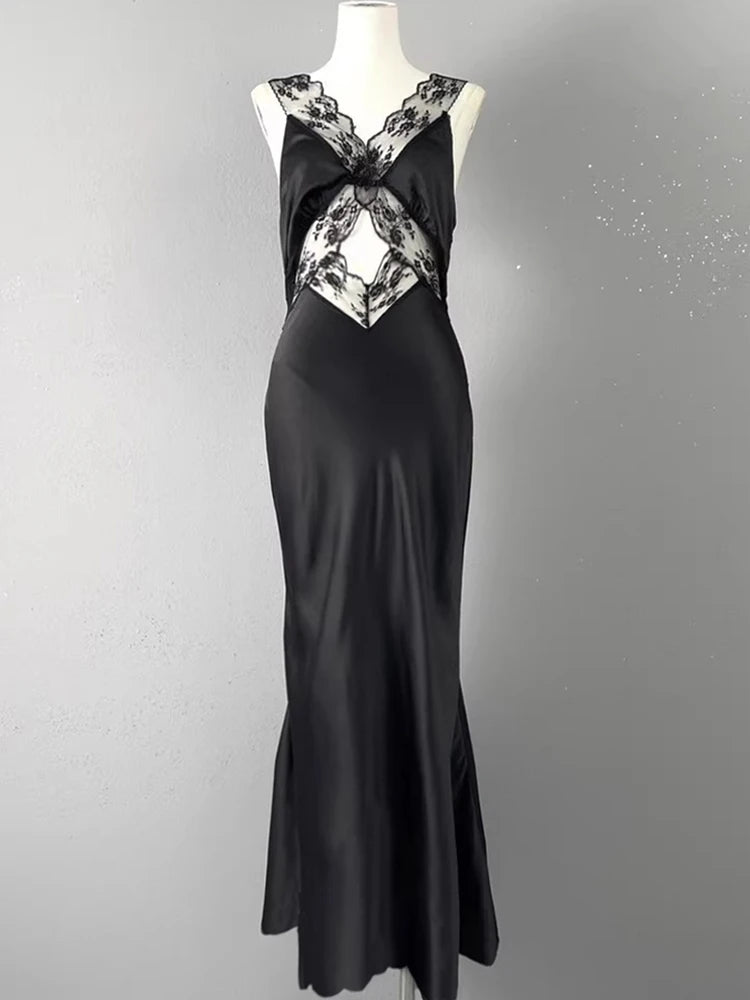 Elegant Hollow Out Backless Maxi Dress for Women - Image 13