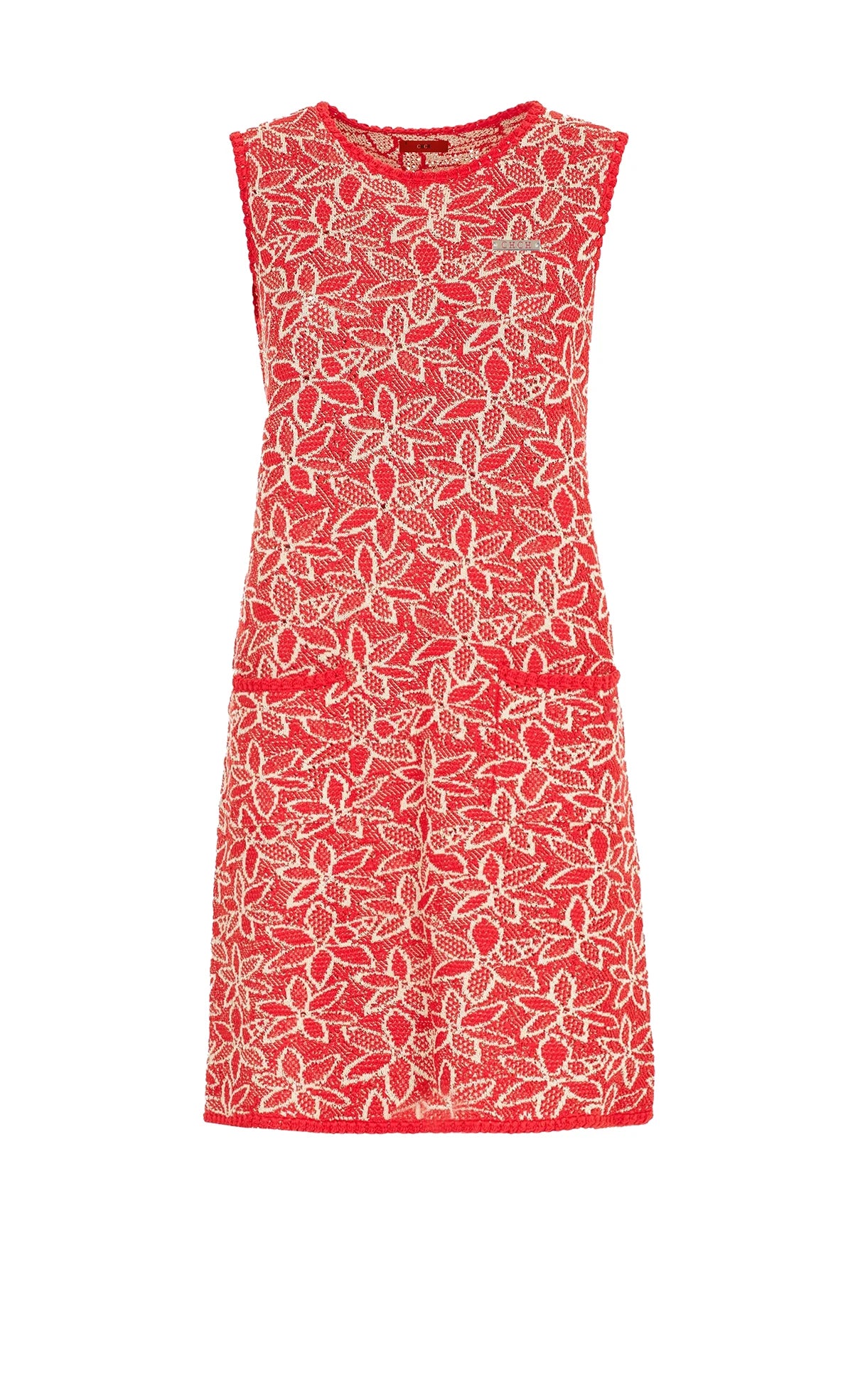 Floral Sleeved Knit Dress with Pockets for Office Use - Image 15