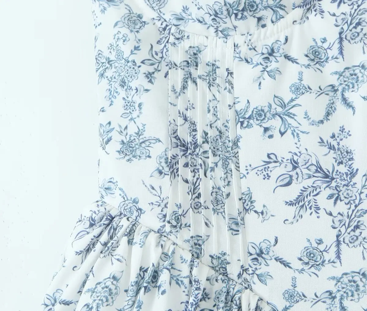 Elegant Floral Print Strapless Summer Party Dress - Image 13