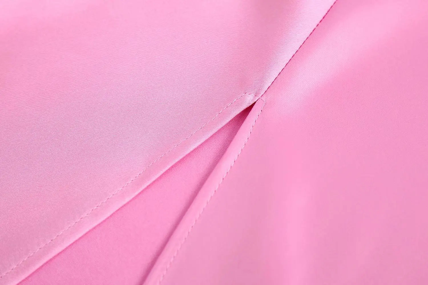Elegant Pink Satin Cut-Out Mid-Calf Dress for Women - Image 23