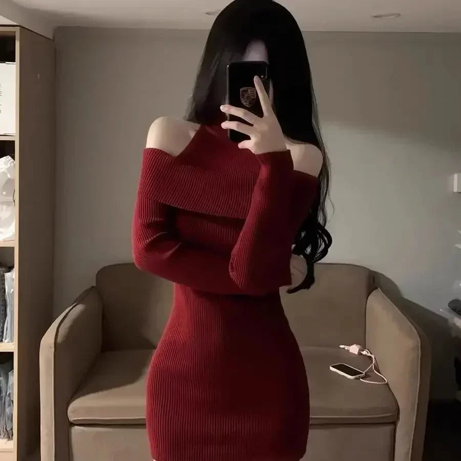Stylish Long Sleeve Knitted Dress for Fall & Winter - Image 5