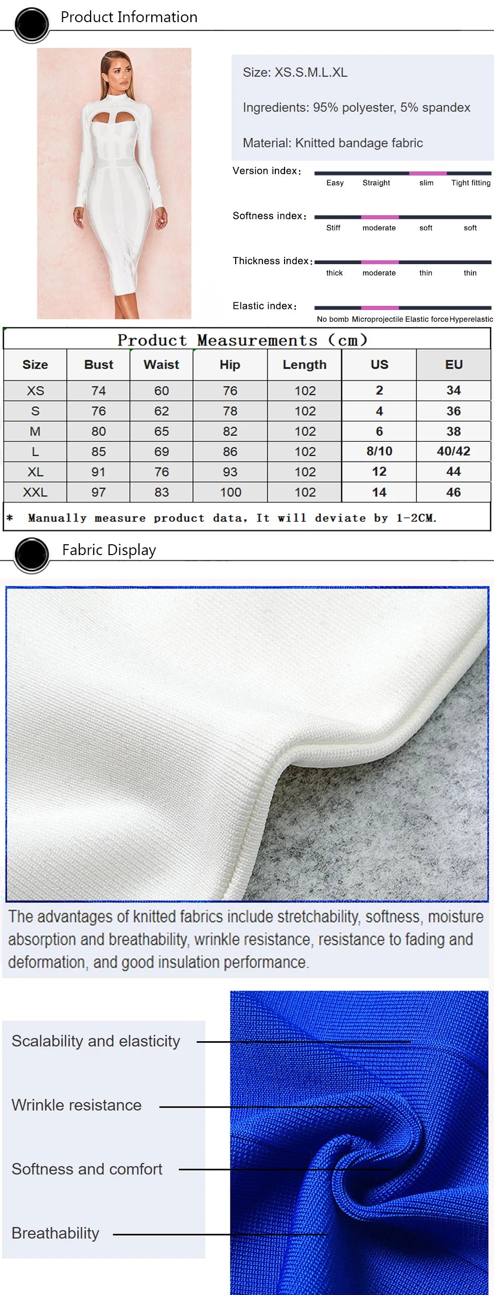 Winter Hollow Cut-Out Knitted Bodycon Dress for Women - Image 9