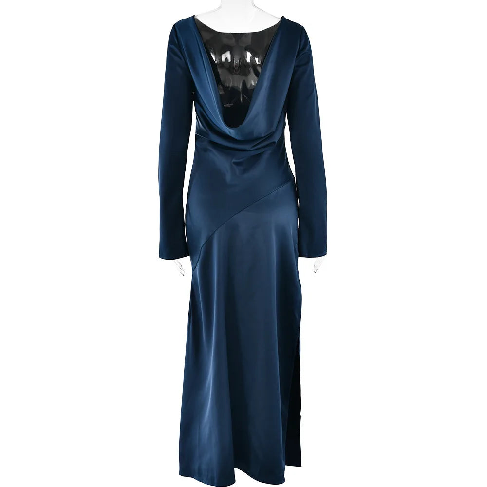 Elegant Satin Christmas Evening Dress for Women - Image 13