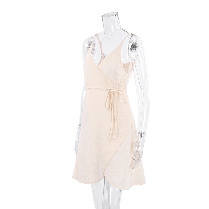 100% Cotton Summer V-Neck Gauze Dress for Women - Image 16