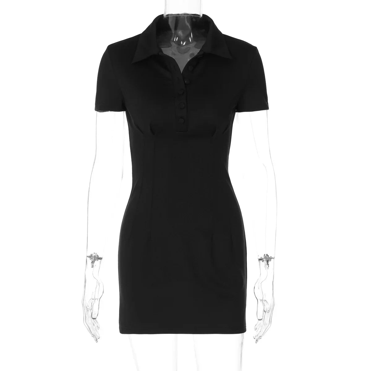 Sexy Slim Summer Polo Mini Dress for Women - Image 12