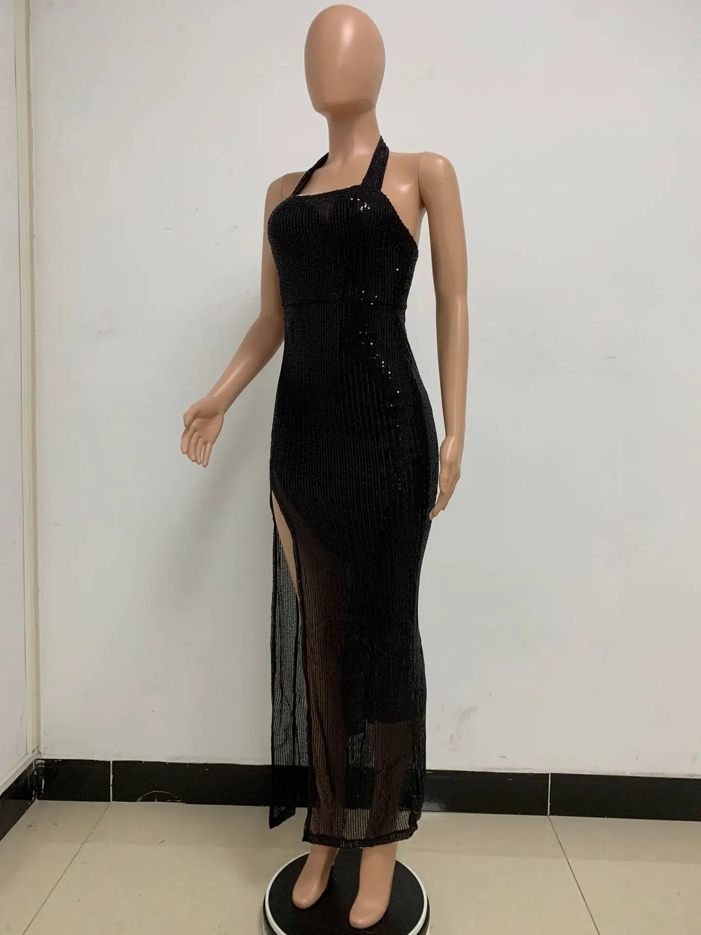 Elegant Criss-Cross Long Sleeve Evening Dress for Women - Image 182