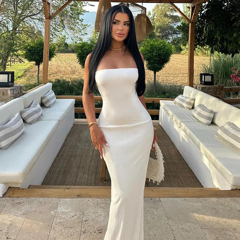 Elegant Strapless Bodycon Maxi Dress for Evening Events - Image 15