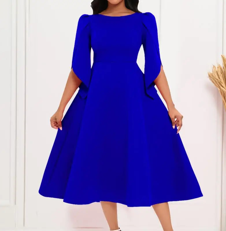 Elegant Summer Party Dress with Round Neck Design - Image 8
