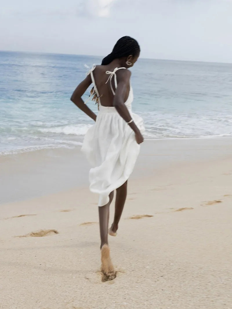 Elegant Backless V-Neck Maxi Dress for Women - Image 31