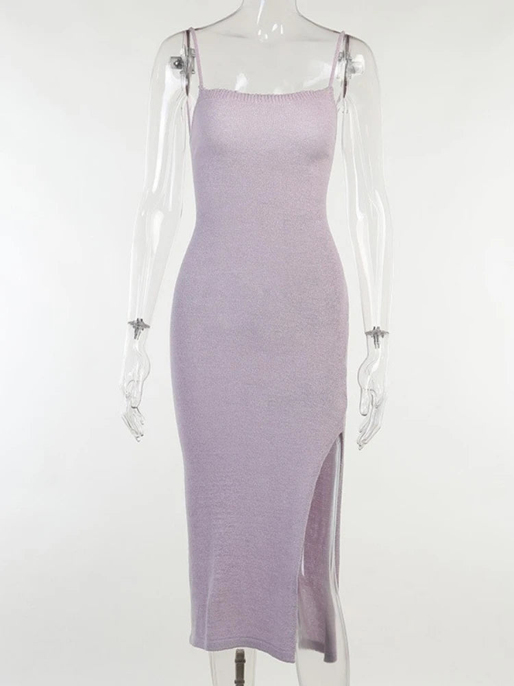 Women’s Sexy Backless Summer Knitted Sling Dress - Image 26
