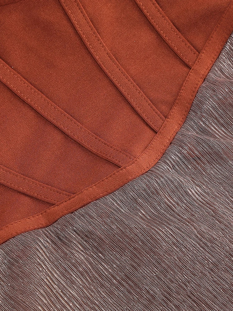 Elegant Brown Glitter One Shoulder Bodycon Maxi Dress - Image 18