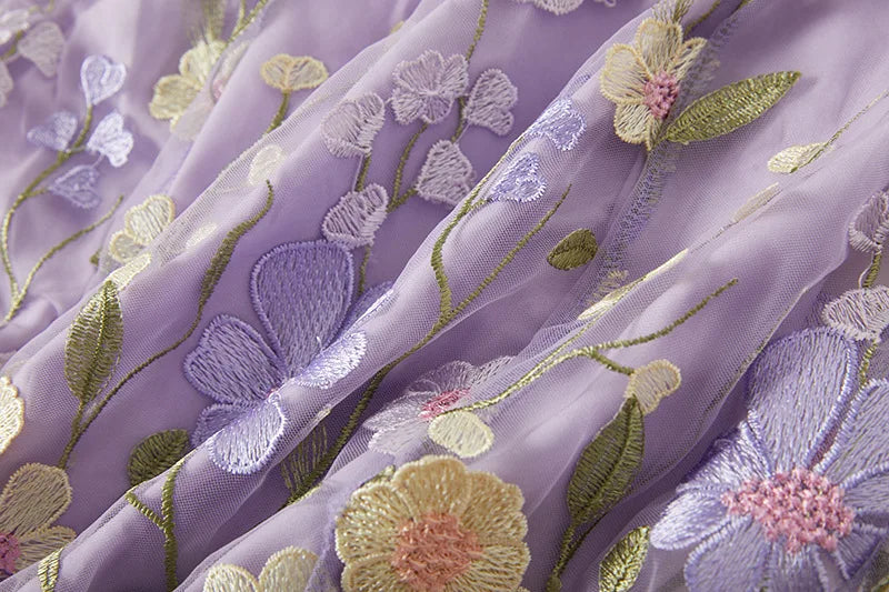 Embroidered 3D Flower Mesh Waist Bag & Dress Collection - Image 42