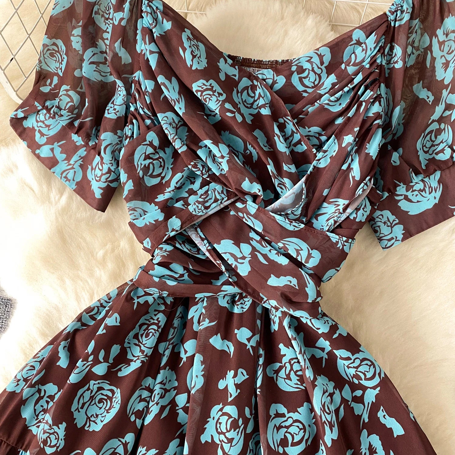 Floral V-neck Summer Beach Dress for Women - Image 14