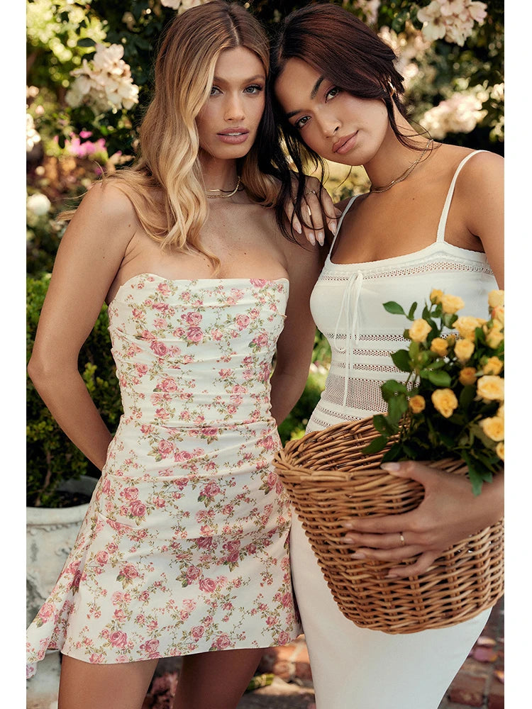 Sexy Floral Print Satin Bodycon Mini Dress for Parties - Image 18