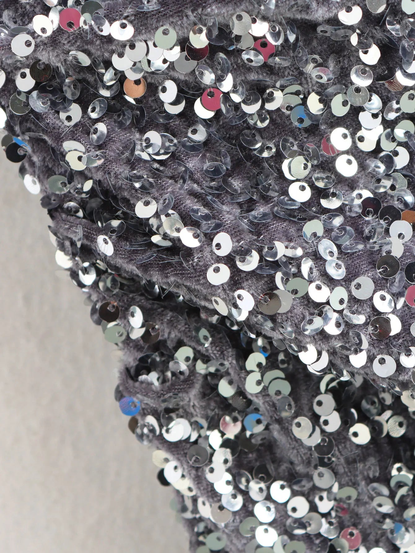 Elegant Vintage Sequined Asymmetric Sleeve Slim Dress - Image 16