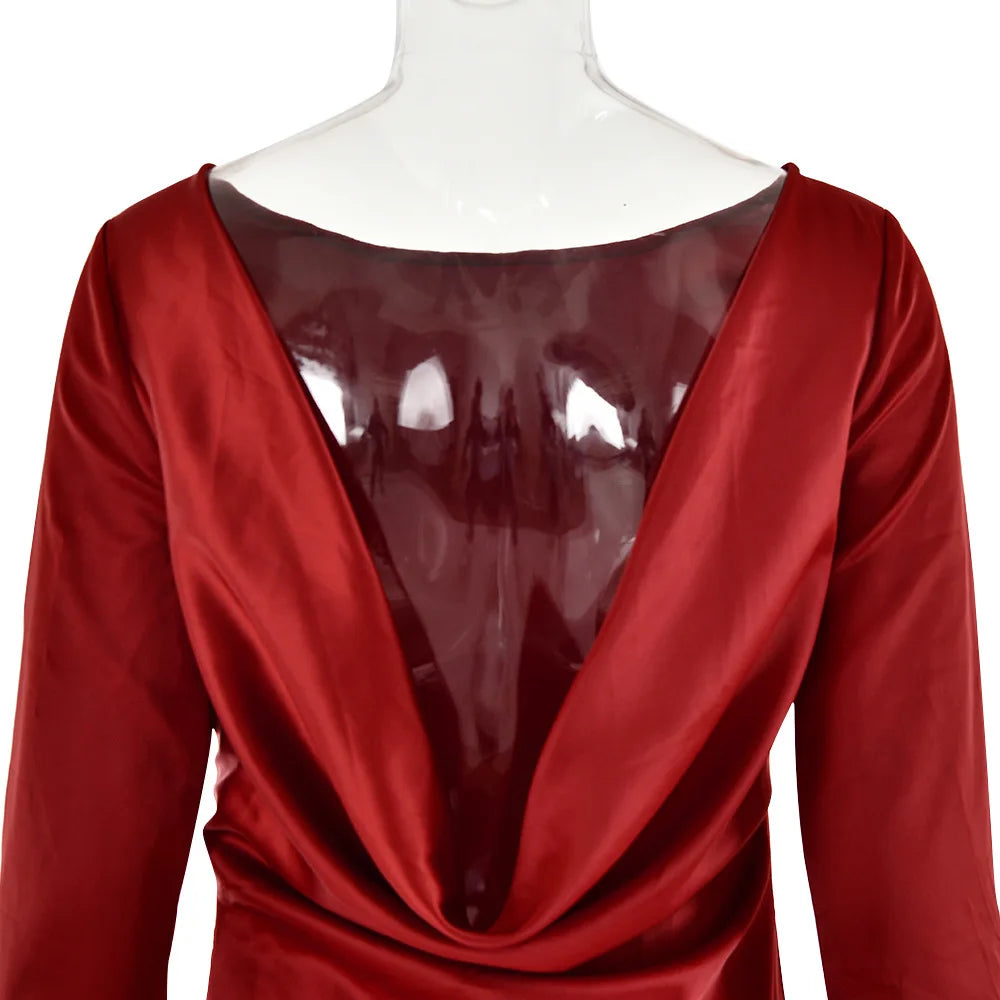 Elegant Satin Christmas Evening Dress for Women - Image 21