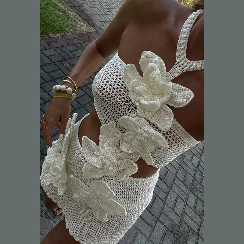 Sexy See-Through Halter Mini Beach Dress for Women - Image 16