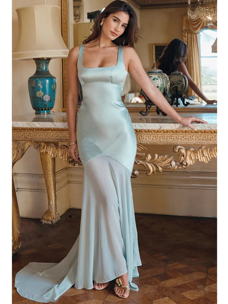 Elegant Spring Chiffon Splicing Dress for Women