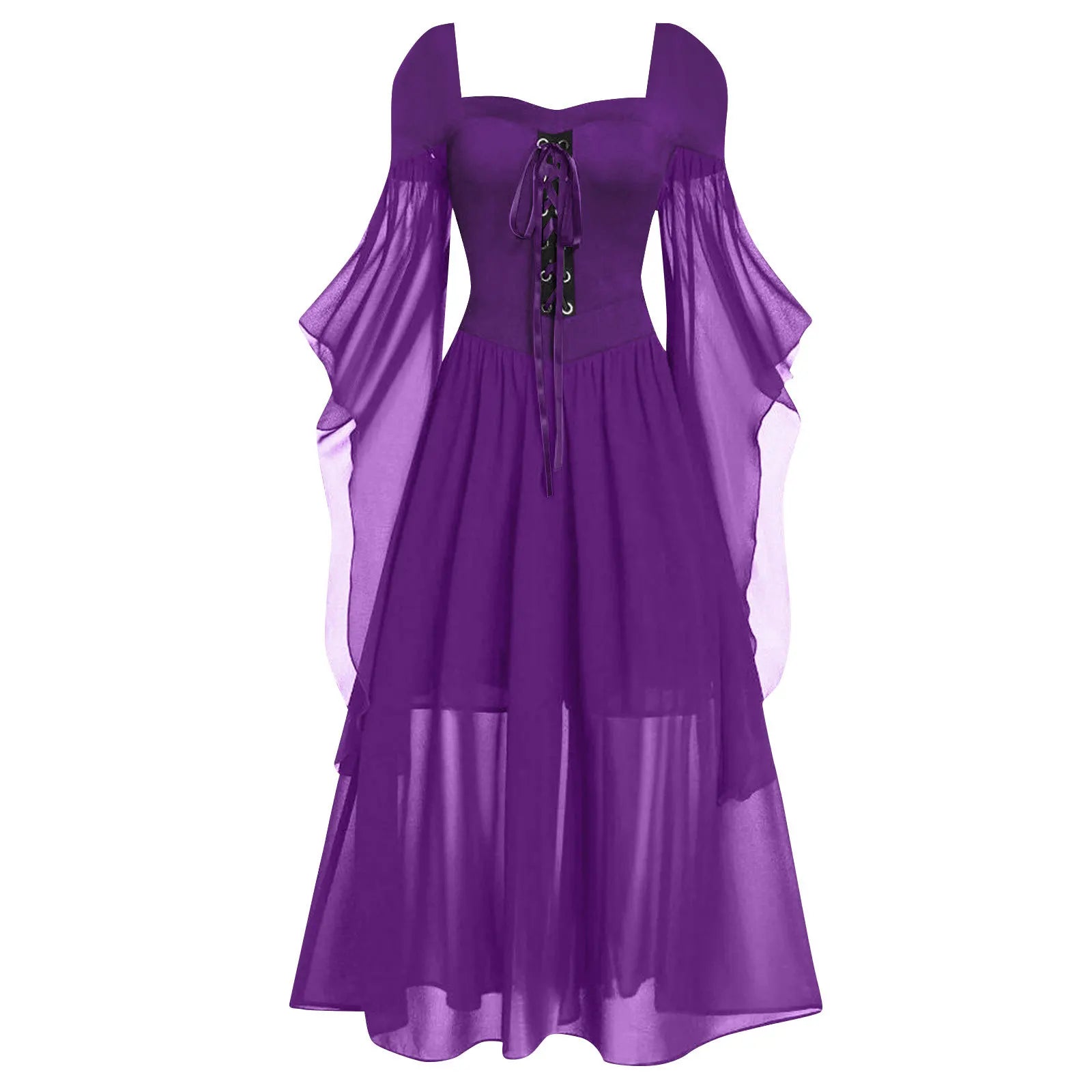 Gothic Off-Shoulder Halloween Witch Maxi Dress for Women - Image 30