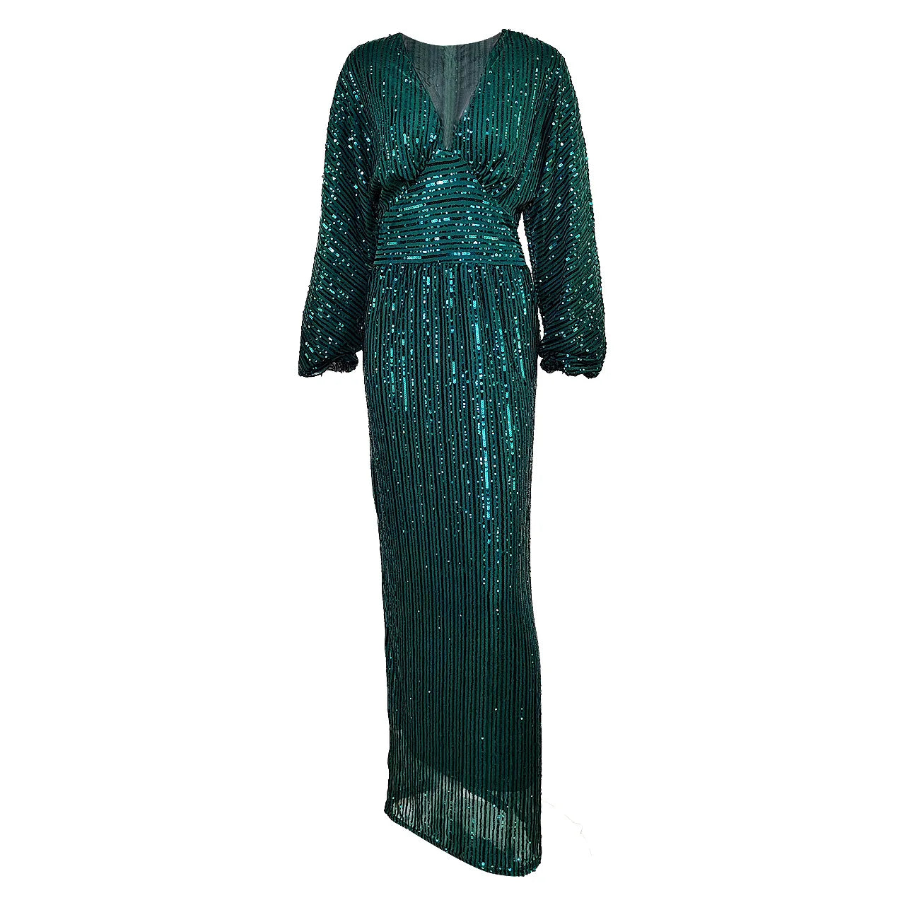 Elegant V-Neck A-Line Sequins Evening Dress for Women - Image 53
