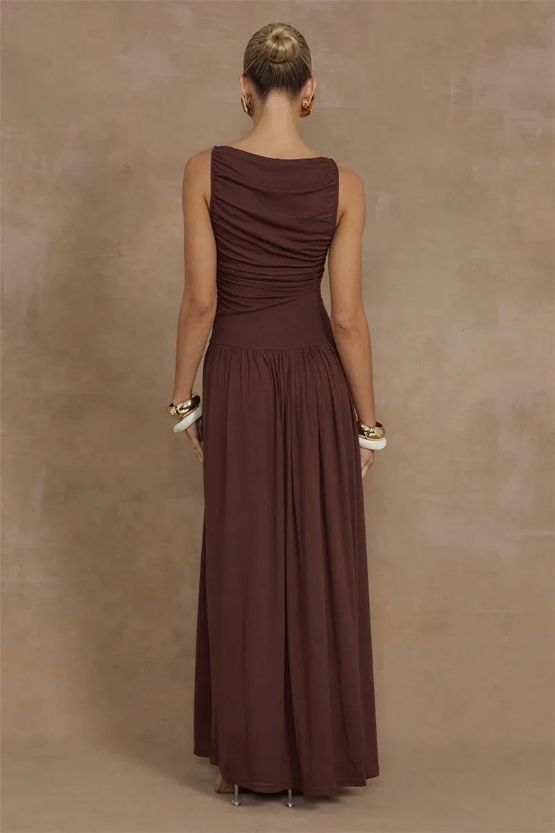 Elegant Sleeveless Maxi Dress for Women – Stylish Ruched Gown - Image 21