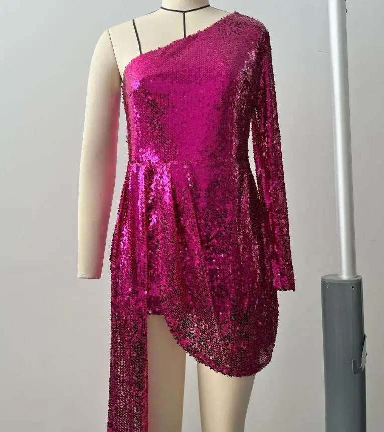 Chic Sequin Long Sleeve Slim Fit Dress for Women - Image 21