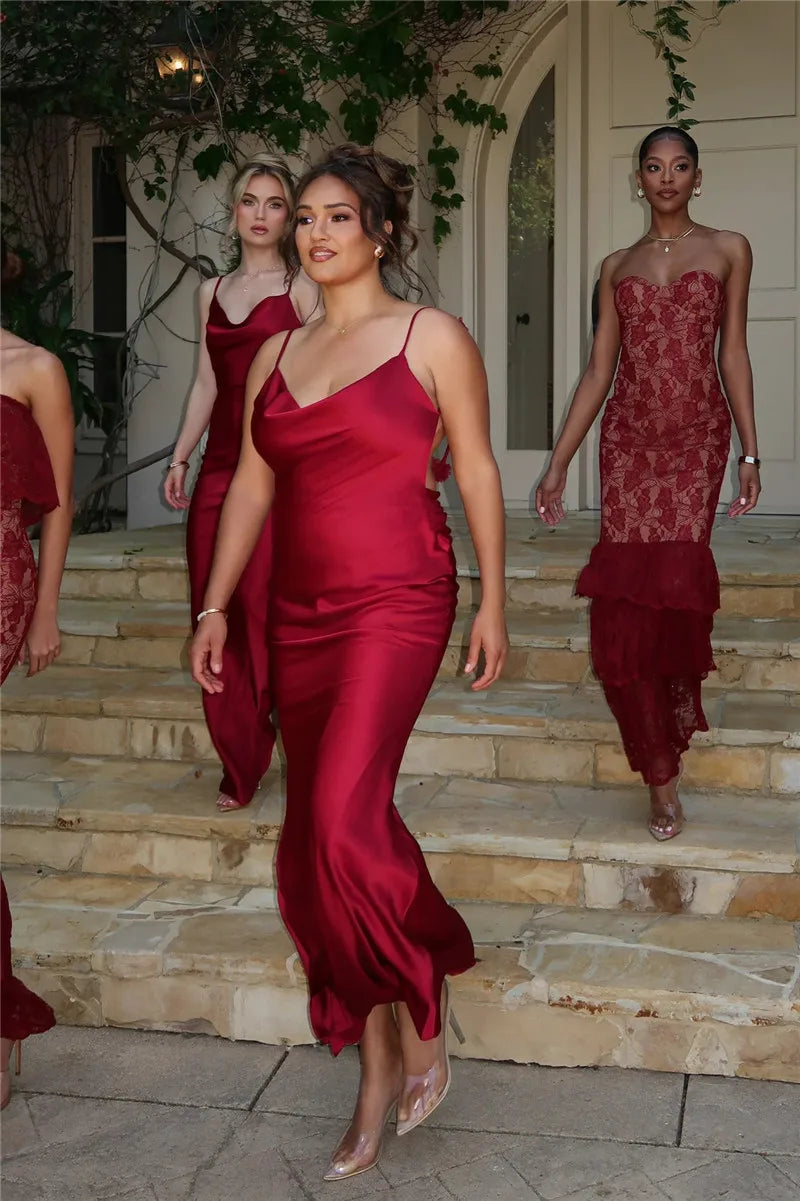 Elegant Backless Maxi Dress with Spaghetti Straps for Women - Image 41