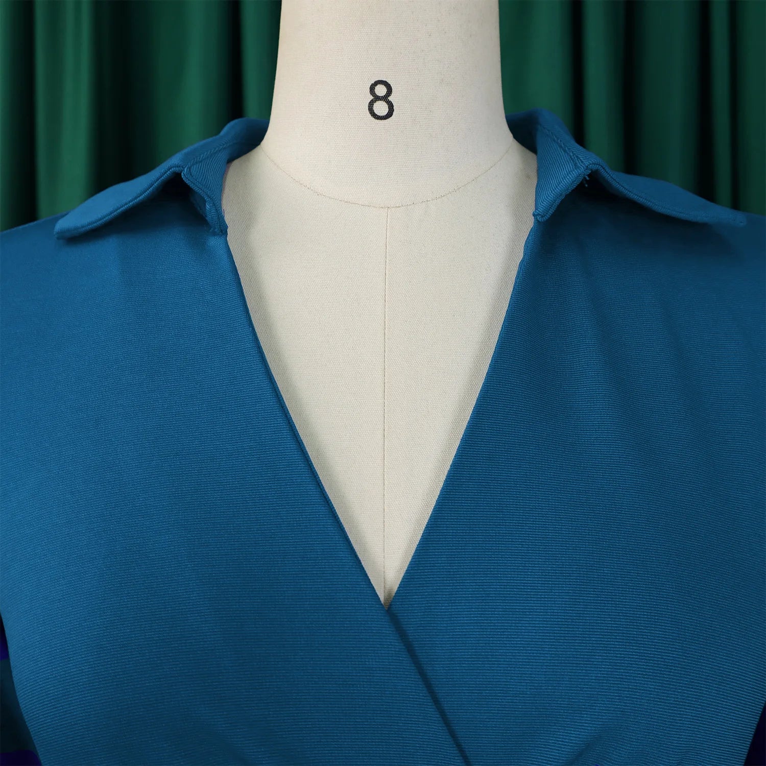 Chic Women's Autumn Lapel Solid Color Swing Dress - Image 15