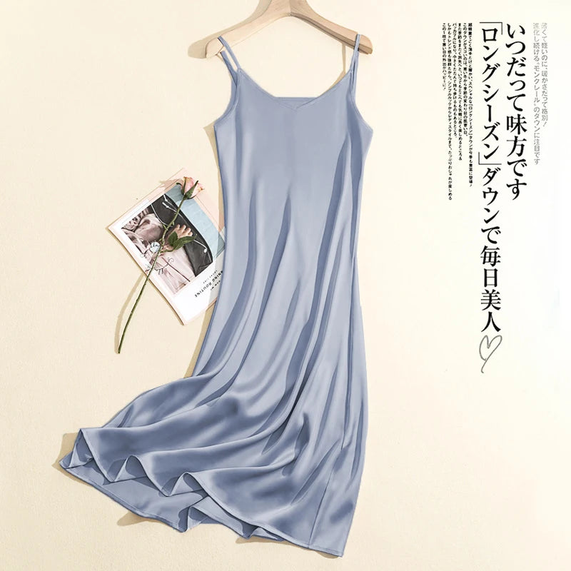 Elegant Adjustable Satin Maxi Dresses for Summer Parties - Image 49