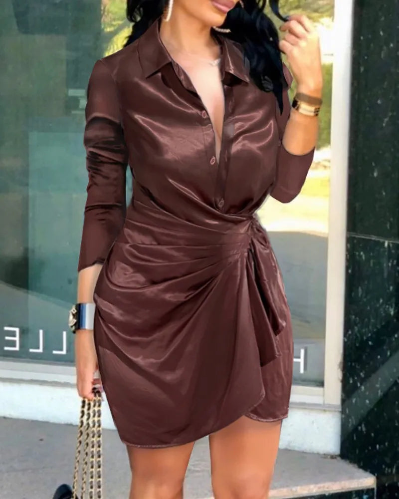 Elegant Deep V-Neck Bodycon Mini Dress for Women - Image 13