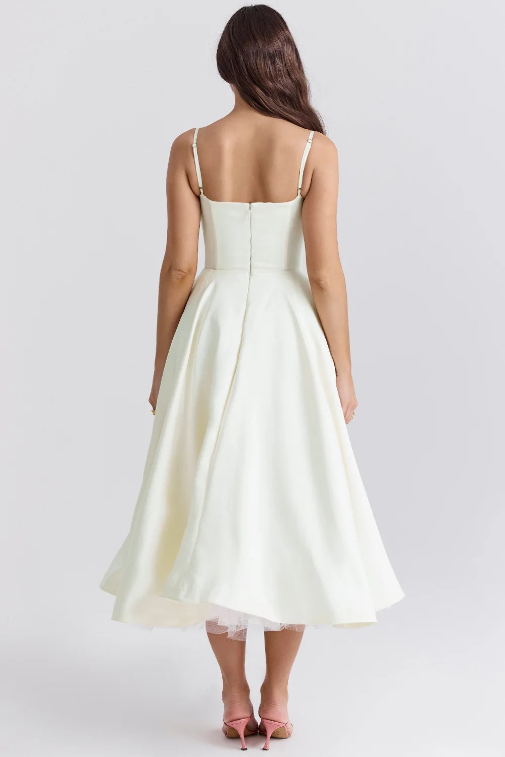 Elegant Floral Spaghetti Strap Backless Party Dress - Image 87