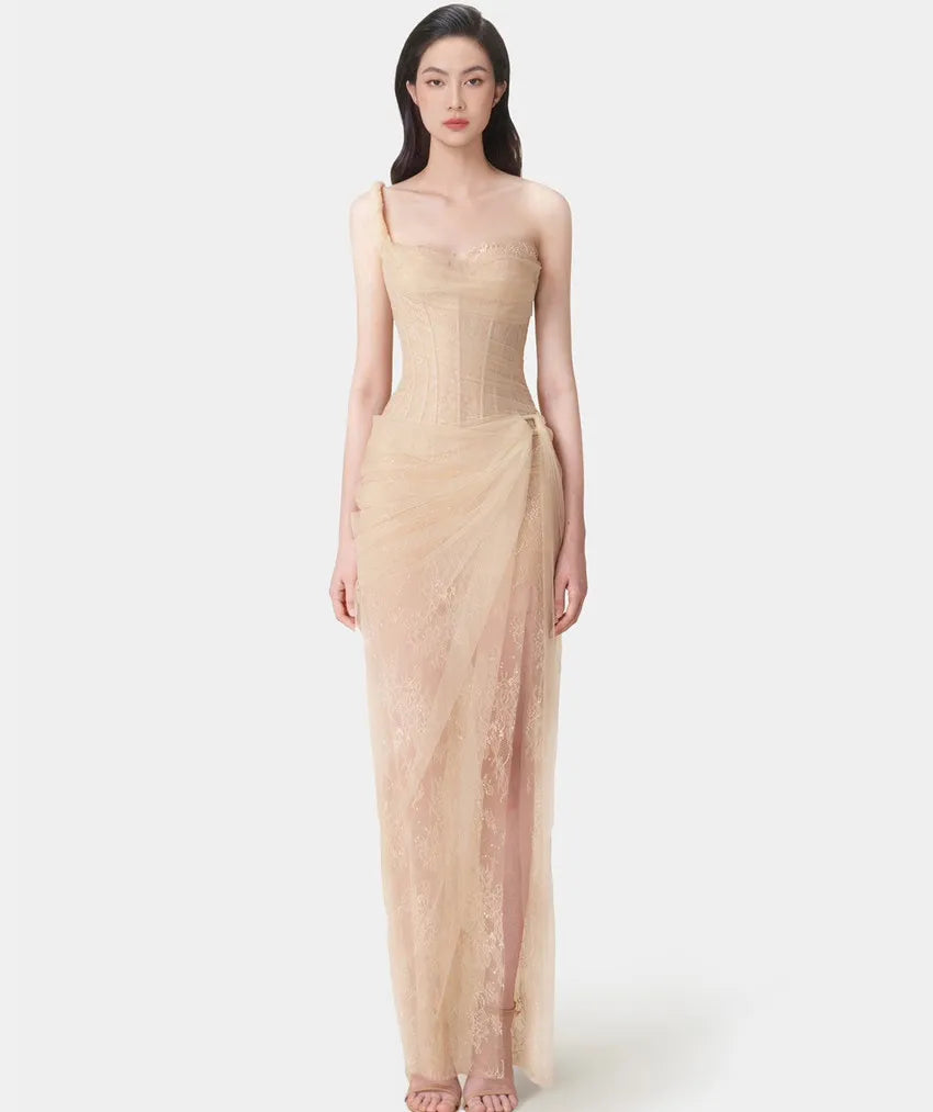 Elegant One Shoulder Summer Dress with Sequin Details - Image 5