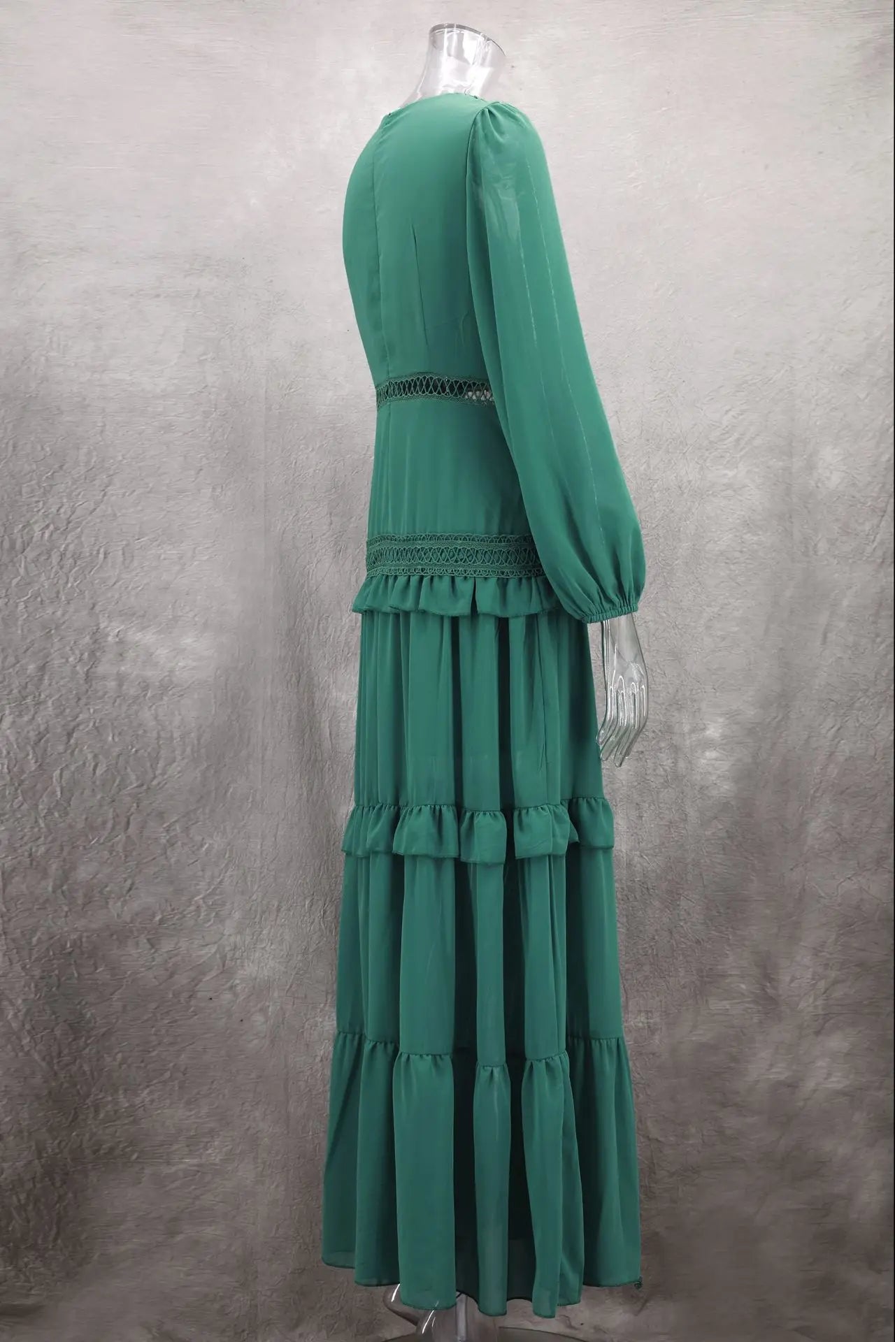Women's Long Sleeve V-Neck Maxi Dress for Parties - Image 16