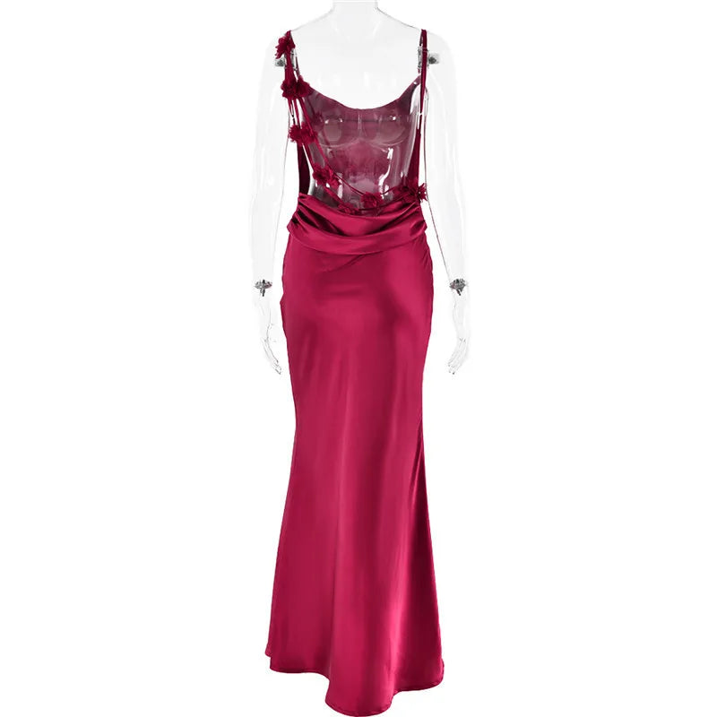 Elegant Backless Maxi Dress with Spaghetti Straps for Women - Image 44