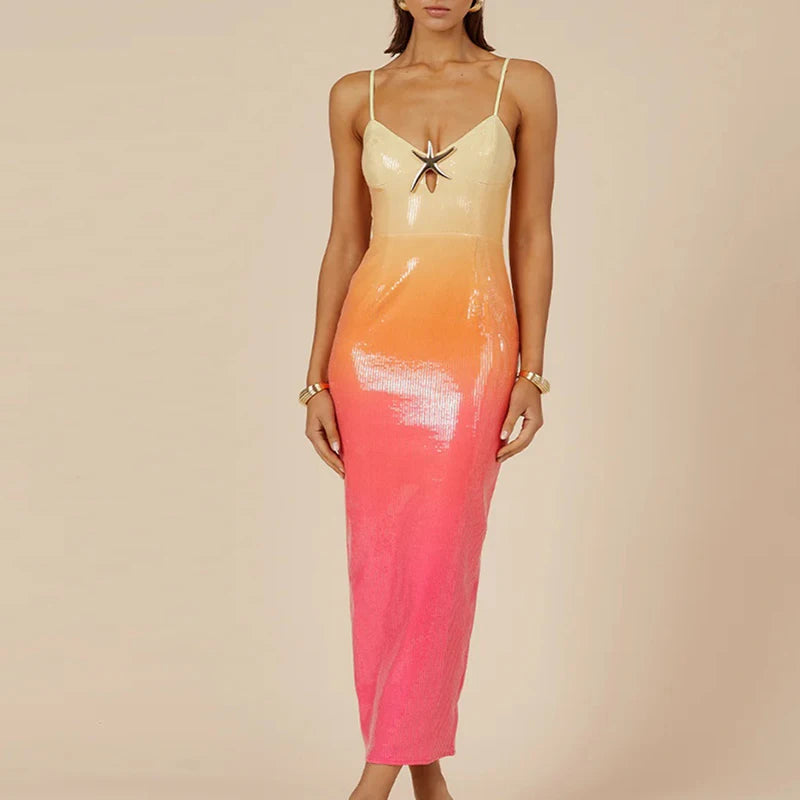 Elegant Sleeveless Sequin Split Dress for Summer Parties - Image 12