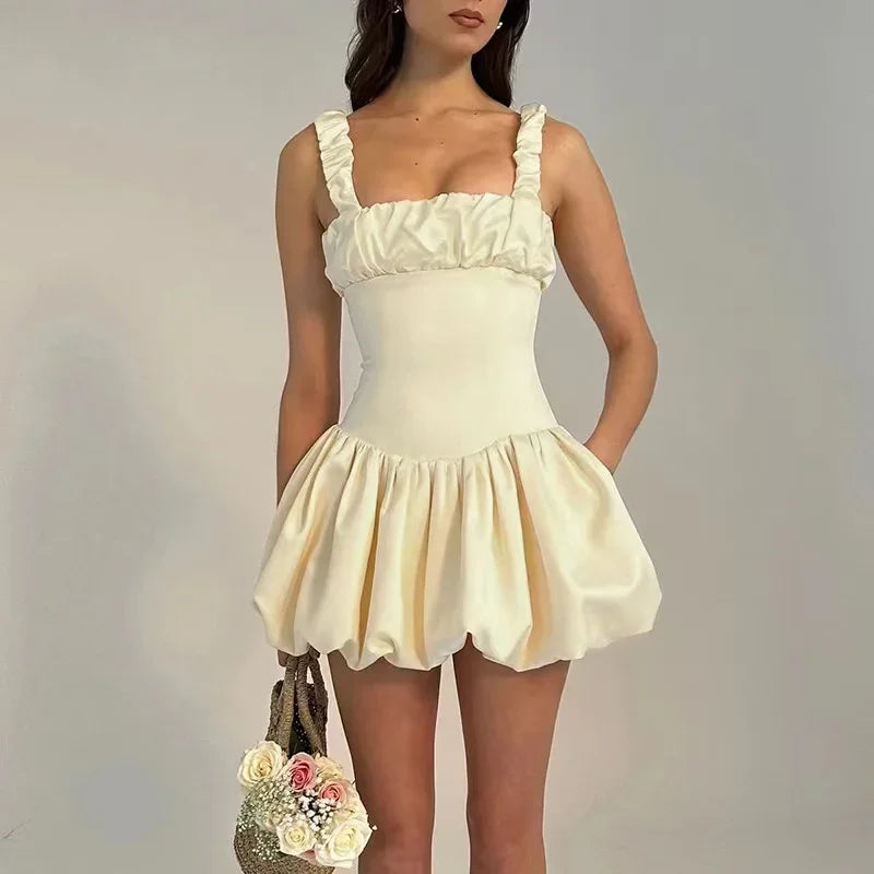 Satin Corset Mini Dress - Spaghetti Strap Backless A-line - Image 11