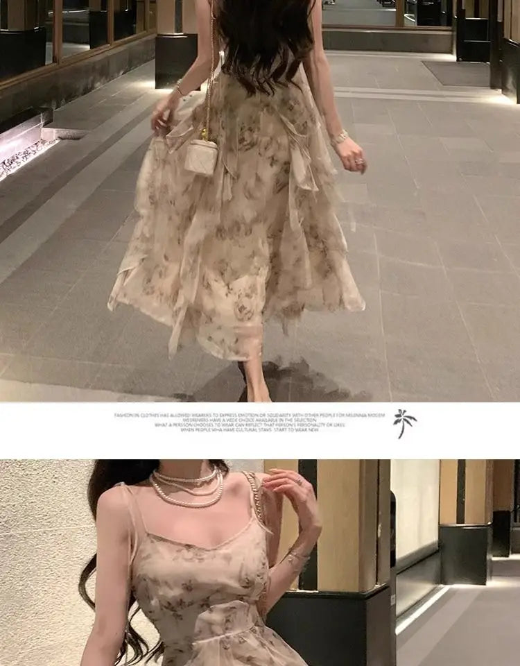 Elegant Long Floral Chiffon Midi Dress for Women - Image 11