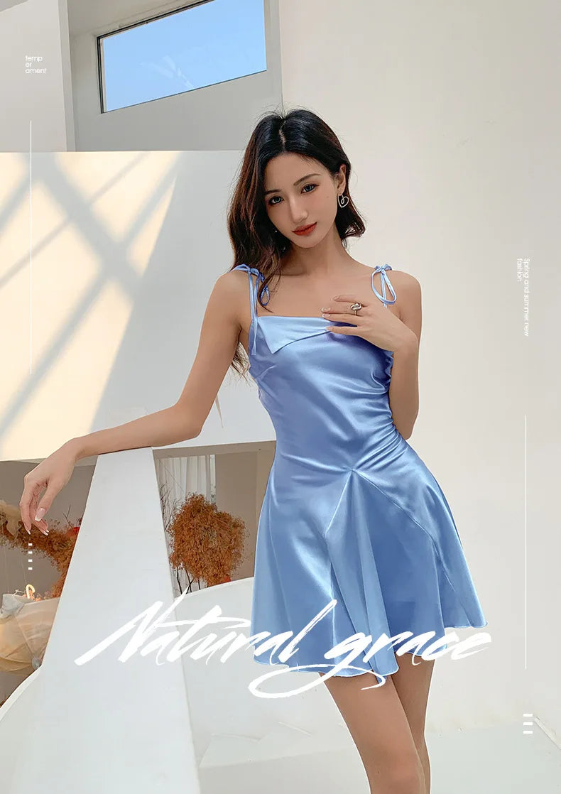 Sleeveless Satin Swing Dress for Women - Summer Style - Image 9