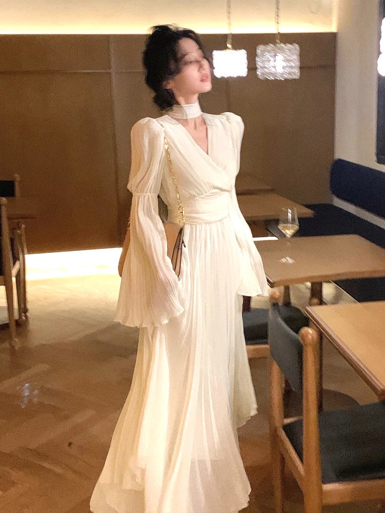 Elegant Irregular Ruffle Long Dress for Parties and Evenings - Image 12