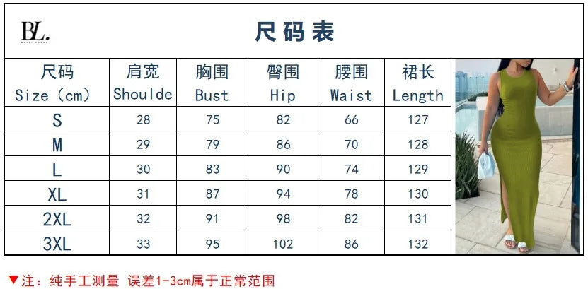 Elegant Sleeveless Bodycon Dress with Split for Summer Parties - Image 8