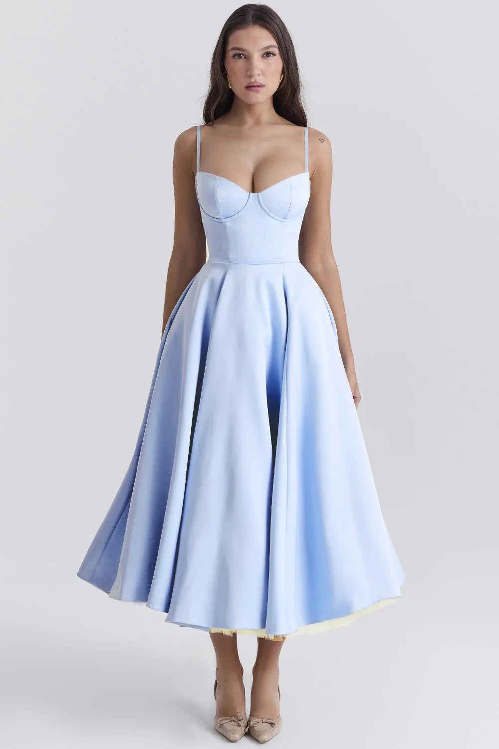 Elegant Floral Spaghetti Strap Backless Party Dress - Image 38