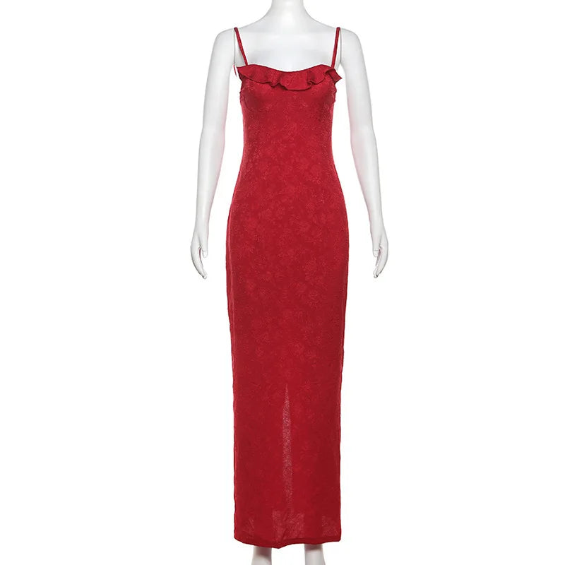 Elegant Lace Maxi Dress with Spaghetti Straps for Summer Events - Image 18
