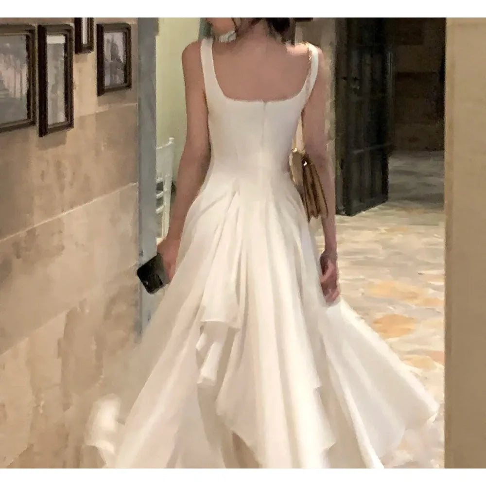Elegant Sleeveless Square Collar A-Line Evening Dress - Image 17