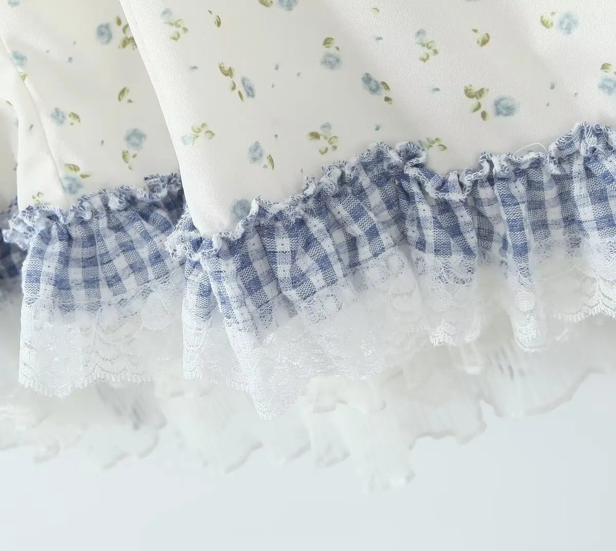 Vintage Floral Print Puff Sleeve Mini Dress for Summer Parties - Image 16