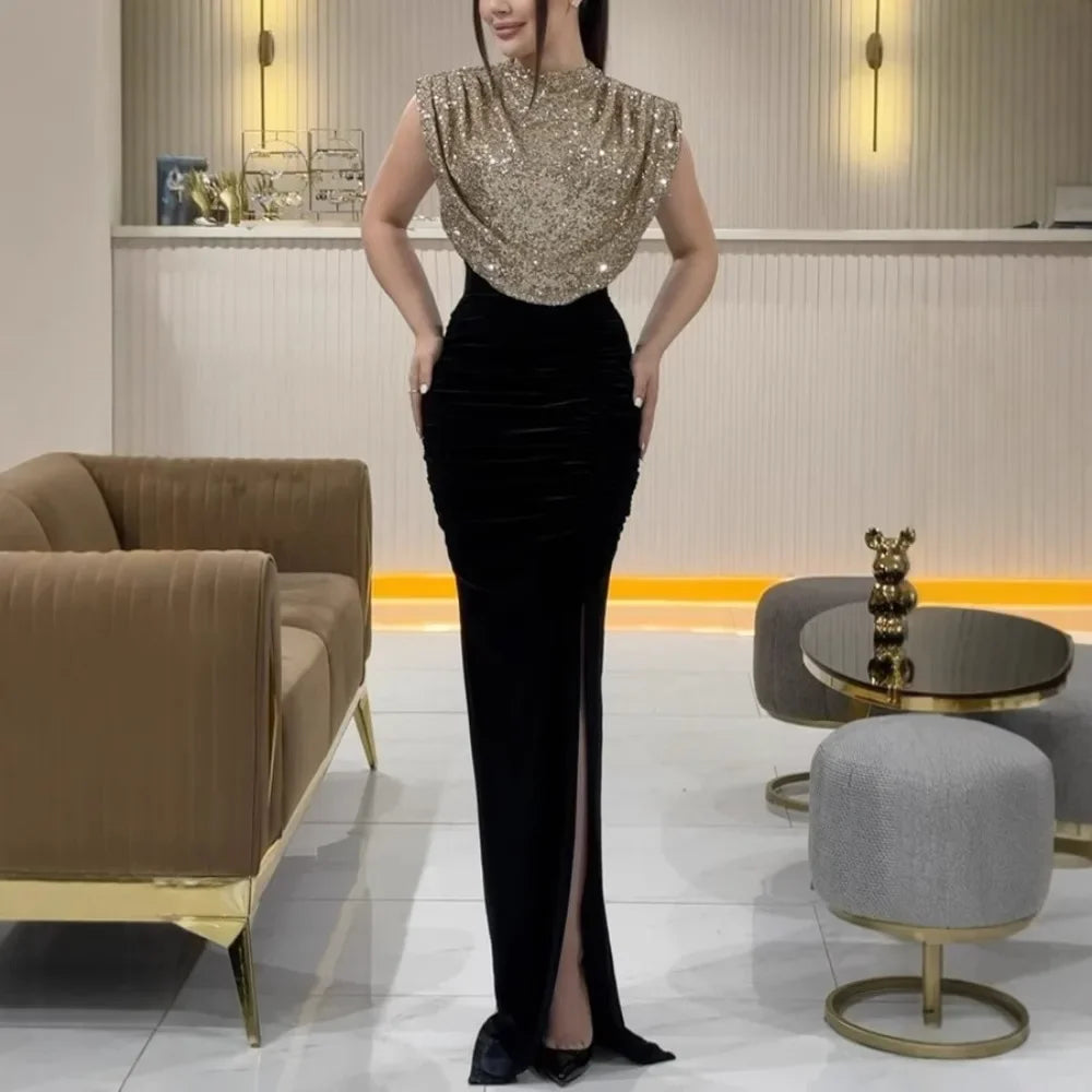 Elegant Slim Fit Sequin Party Dress for Women